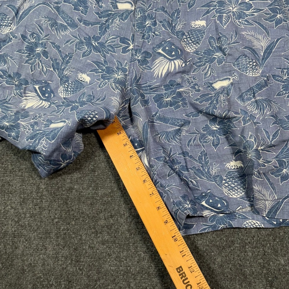 Tommy Bahama Linen Tropical Hawaiian Shorts Men 42 Blue Pineapple AOP  Loose‎ - Picture 8 of 10